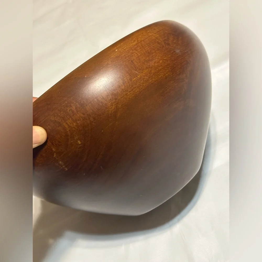 CRATE & BARREL VINTAGE LARGE SOLID WOODEN CHESTNUT BWL MANGO WD